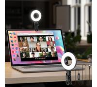 Mojimdo Luz de Videoconferencia [3 Colores 10 Niveles de Brillo] RA>95 Anillo de Luz LED para Portátil con Clip para Webcam, Youtube, TikTok, Foto, Live Streaming