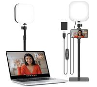 Mojimdo Video Conferencia de Iluminación, 180 LED Webcam Luz con 3 Colores y 5 Brillos para la grabación de vídeo, Zoom de luz con Soporte de teléfono para el Ordenador portátil de reuniones en línea