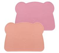 MOJINL Mantel individual infantil de silicona, lavable, antideslizante, sin BPA, antimanchas, para niños pequeños (naranja señal, rosa)