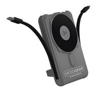 MOJOGEAR NovaMag - Batería externa todo en 1 (10.000 mAh, carga inalámbrica Qi2 superrápida, cable USB-C y Lightning integrado, compatible con iPhone y Samsung, batería externa Mag Safe, pantalla LED