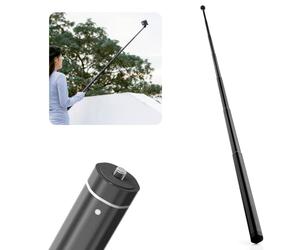MOJOGEAR Selfie Stick Extra Largo - 160 cm - Multifuncional con Orificio para Tornillo de 1/4 de Pulgada para Soporte de teléfono/cámara/micrófono - Metal Resistente - Negro