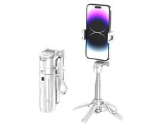 MOJOGEAR TS2 6 en 1 Mini Selfie Stick Trípode y Mango para Teléfono Móvil Magnético con Mando a Distancia Bluetooth Extensible hasta 47,5 cm, Giratorio 360°, Trípode de Mesa para i Phone & Android