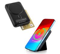 MOJOGEAR Wireless powerbank 10.000 mAh - Magnética e Inalámbrica Compatible con Android y iPhone MagSafe - Con soporte - Negro