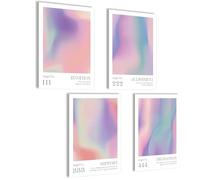 mojoliving Angel Number Poster Set Aura Imágenes Estilo Estético Aura Póster Números Ángeles Póster Preppy Room Decor Y2K Estética Yoga Poster Manifestación