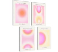 mojoliving Aura Póster Aesthetic Room Decor Room Decor y2k Preppy Room Decor Imágenes Estéticas Imágenes (Set Aura Imagine Give, Juego de 4 pósteres A4 (21 x 30 cm) | sin marco)