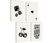 mojoliving Aura Póster Aesthetic Room Decor Room Decor y2k Preppy Room Decor Imágenes Estéticas (Póster Aesthetic Lucky Black, Juego de 4 pósteres A4 (21 x 30 cm) | sin marco)