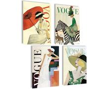 Mojoliving Vogue Juego de Cuadros Bauhaus para Dormitorio y Salón - Decoración Estética Abstracta - Póster Vintage - Murales Estéticos - Impresiones
