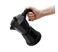 Moka Cafetera de 480 W, aleación de aluminio, válvula de seguridad, 4 MPa, boquilla en forma de V, 300 ml, capacidad de calentamiento rápido, 3 minutos, descalcificable, mango de polipropileno para