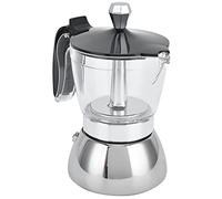 Moka de Acero Inoxidable para 4 Tazas - Espresso Italiana Clásica para Hogar y Camping - Compatible Con Inducción, Estufa de Gas o Eléctrica