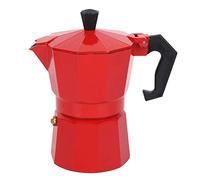 Moka Pot 6 Tazas, Italiana Clásica de Aluminio, con Mango Antiquemaduras para Cocina, Camping, Oficina, 300 Ml (Rojo)