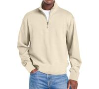 Mokaloha Mens Shirts, 2025 New Men's Simple Everyday Ribbed Stand Collar Pocket Casual Long Sleeve Henley Shirt (Beige,4XL)