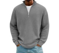 Mokaloha Mens Shirts, 2025 New Men's Simple Everyday Ribbed Stand Collar Pocket Casual Long Sleeve Henley Shirt (Gray,M)