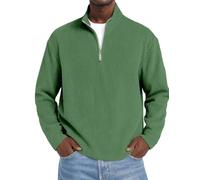 Mokaloha Mens Shirts Men's Simple Casual Ribbed Stand Collar Zipper Long Sleeve T-Shirt Long Sleeve Henley Shirt (10,S)