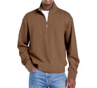 Mokaloha Mens Shirts Mokaloha Men's Simple Everyday Ribbed Stand Collar Pocket Casual Long Sleeve Henley Shirt Tank Tops (Brown,S)
