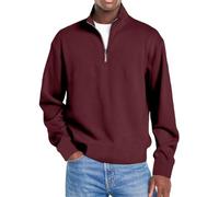 Mokaloha Mens Shirts Mokaloha Men's Simple Everyday Ribbed Stand Collar Pocket Casual Long Sleeve Henley Shirt Tank Tops (Wine,M)