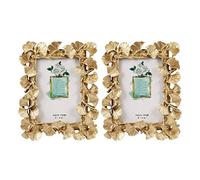 Mokamika 2 marcos de lectura de vino de resina, hoja de ginkgo, de fotos, decoraciones de salida