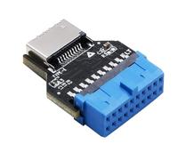 Mokamika Adaptador de cabezal USB Riser USB 3.0 de 19 pines a USB 3.2 tipo E 20 pines carcasa convertidor panel frontal tipo C puerto plug-in