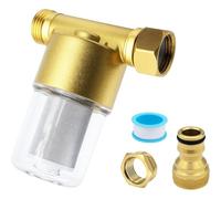 Mokamika Filtro de sedimento en línea reutilizable de latón de 40 micrones, universal, apto para lavadora, ducha, manguera de jardín y agua de pozo