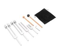 Mokamika Juego de 4 diapasones (128 Hz, 136,1 Hz, MI 528 Hz, 4096 Hz), para la curación de chakras, terapia de sonido, alivio del estrés