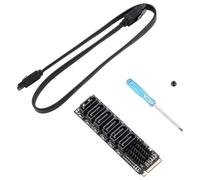 Mokamika M.2 MKEY PCI-E Riser Card M.2 NVME a SATA3.0 PCIE a 6Gpbsx6-Port Ampliación Tarjeta ASM1166 Soporta función PM