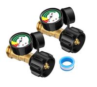 Mokamika Pack de 2 indicadores de de propano, medidor de propano, medidor de presión de gas propano, calentador de propano, hoguera, barbacoa