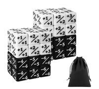 Mokaskaidj 48 Piezas Contadores de Dados, Dados de Lealtad Dados de Fichas Dados de Cubo, Accesorios de Juegos de Cartas con Bolsillos Dados para Matematicas Juegos de Dados Set (Blanco + Negro)