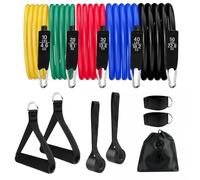 Mokaskaidj Gomas Elasticas Musculacion, 5 Diferentes Niveles Bandas Elasticas Musculacion, Cintas Elasticas Musculacion con Anclaje para Puerta, Asas, Correa, Bandas de Resistencia para Fitness Yoga
