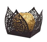 Mokassy 50 unidades Eid Mubarak DeCoration Envases de Chocolate Papel Caramelos Bandeja de Alimentos Caja Ramadán Suministros de Fiesta Musulmana Islámica, D