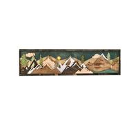Mokassy El Arte de Pared de Montaña de Madera Traerá una Decoración Artística de Piñón, Decoración de Escena de Luna y Puesta de Sol D