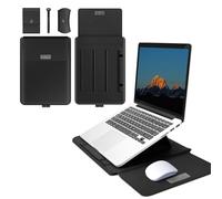 MokaZii 13-14 Pulgada Funda para Portátil Compatible con MacBook Air 13"/Pro 14" (M5 Pro MAX 2026/M4/M3/M2/M1), PU Funda Resistente Protectora Soporte Ratón Alfombrilla Cuero Portátil - Negro