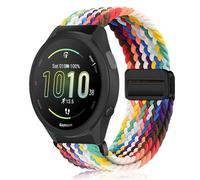MokaZii 20mm Correa Compatible con Garmin Forerunner 570 42mm/165/165 Music/Vivoactive 6/5/Approach S44/S50, Nailon Brazalete Unisex, Magnética Elásticos Correas para Garmin Venu Sq 2 - Arcoíris