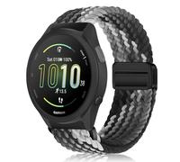 MokaZii 20mm Correa para Garmin Approach J1/Forerunner 570 42mm/165/165 Music/Vivoactive 6/5/Approach S44/S50, Magnética Nailon Elásticos Unisex Correa para Garmin Venu Sq 2 - Chocolate negro