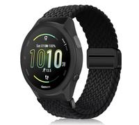 MokaZii 20mm Correa para Garmin Forerunner 570 42mm/Vivoactive 6/5/Approach S44/S50/Forerunner 165/165 Music/Vivomove Trend/Venu 2 Plus, Nylon Elástica Pulsera Compatible con Garmin Venu Sq 2 (Negro)