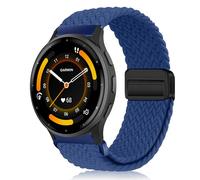 MokaZii 22mm Correa Compatible con Garmin Venu 4 45mm/Forerunner 570 47mm/265/255/Venu 3, Nailon Deportivo Unisex band, Magnética Elásticos Correas para Garmin vivoactive 4/Venu 2 - Azul