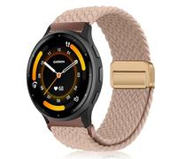 MokaZii 22mm Correa para Garmin Forerunner 570 47mm/Venu 3/Venu 2/vivoactive 4/Active, Nylon Elástica Pulsera Compatible con Garmin Forerunner 265/ Forerunner 255 (Marrón Frío)