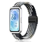 MokaZii Nailon Correa Compatible con Huawei Band 11 Pro/Band 11, Magnética Trenzado Nailon Elasticidad Hombres Mujeres Deportivo Correas para Huawei Band 11/11 Pro - Color chocolate negro