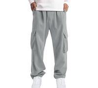 MOKBAY Calças Fato Treino Homem Ropa Hombre Gris con Bolsillos Pana Ancho Pantalón Chandal Hombre Running Pantalones de Pana Pantalones Elasticos Pantalon Chandal Gris M