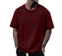 MOKBAY Camiseta Interior Hombre Manga Corta Vino Vintage Deporte Surferas Gimnasio Mis Pedidos Camisetas Oversize Ropa de Trabajo para Lisas Marca T-Shirt Hombre Vino 3XL