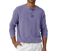 MOKBAY Camiseta Running Camisola Termica 3XL Compresión Morado Camisetas de Manga Larga para Hombre con Botones Camisa Negra Camisas Manga Larga Henley Ropa de Invierno para Hombre Morado 3XL