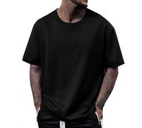 MOKBAY Camisetas Basicas Hombre Lisas Basicas Ropa Gym Chollos Ultima Hora Ofertas Flash Básica Baratas Manga Corta Senderismo Ajustada Camiseta Algodon Hombre Negro T-Shirt Homem Negro XL