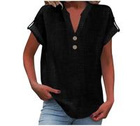 MOKBAY Camisetas Manga Corta Mujer Deporte Tunic Negro Algodón Camisas Elegantes Ropa de Tallas Grandes Verano Mis Pedidos de Flores Cuello V Gym Manga Corta Camiseta Rosa Mujer Negro XXL