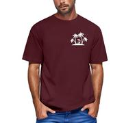 MOKBAY Camisetas Manga Corta Vino Ropa Hombre Verano Oversized Tshirt Ajustada Camiseta Gimnasio con Estampada de Coco Camisa Manga Corta Hombre Originales Mis Pedidos Vino L