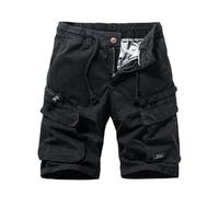 MOKBAY Cargo Shorts Pantalones Verano Hombre Piratas Pantalones Cortos Rebajas Hoy Oferta Flash Bolsillos Pantalon Cortos Liso Cremallera Bolsillos Negro Montaña Liso Bermuda Hombre Negro M