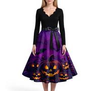 MOKBAY Disfraz Fantasma Adulto Vestidos Halloween Mujer Skeleton Calavera Araña Terroríficos Disfraz Halloween Adulto Vampiresa Haloween Scary Morado Vestido Gotico Vampiresa Mujer Morado XL