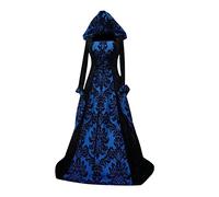 MOKBAY Disfraz Halloween Mujer Sexy Azul Medieval Hallowen Falda Gotica de Vampiresa Vestidos de Halloween para Elegantes Diablesa Medieval Vestido Gótico Mujer Azul 3XL