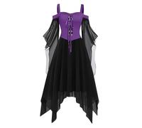 MOKBAY Halloween Disfraz Mujer Hallowen Miedo Vampiresa Morado Tallas Grandes Vampire Gotica Vestidos Góticos Disfraz Murcielago de Vampira Medievales Vestidos de Halloween para Mujer Morado L