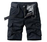 MOKBAY Hombre Negro Cremallera Bolsillos Trabajo Tallas Grandes Elasticos Bermudas Cuerda Militares Lisas XXL Pantalon Corto Chino Pantalones Cortos Blancos Hombre Rebajas Hoy Oferta Flash Negro XXL