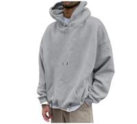 MOKBAY Hoodie Hombre Gris Claro Grueso Jersey Negro L Marca Capucha Invierno Sweatshirt Sudaderas con Capucha Originales Ropa Marca Sudadera Invierno Hombre Gris Claro L