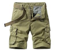 MOKBAY Ofertas Flash Pantalon Corto Trabajo Hombre Caqui Lisas Pantaloneta Bermudas Ropa Hombre Camuflaje Cuerda L Cremallera Bolsillos Pantalones Militares Pantalones Cortos Caqui L