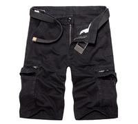 MOKBAY Pantalón Corto Hombre Negro Mens Shorts Rebajas Hoy Oferta Flash Piratas Pantalon Bolsillos Lisas Bermudas Cremallera Bolsillos L Cuerda Pantalones Cortos Algodon Hombre Negro L